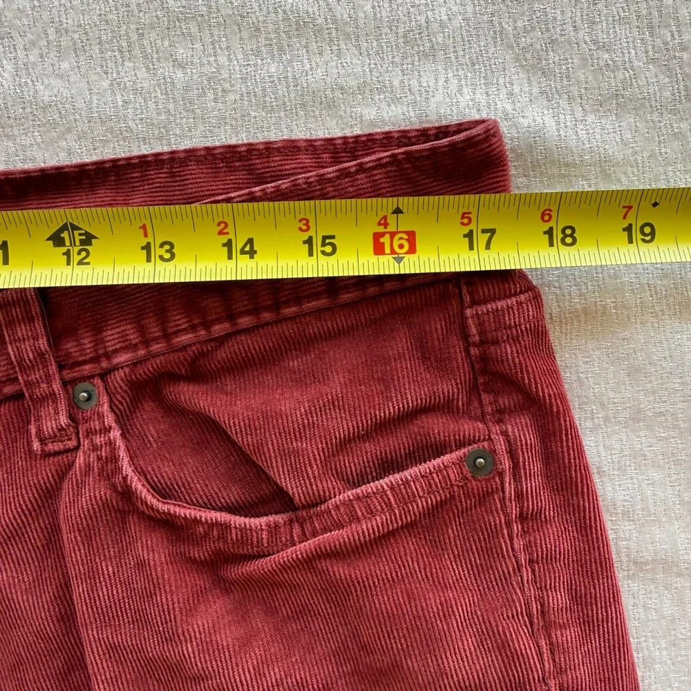 Banana Republic Mens Slim Fit Corduroy Pants 34x32 Burgundy Red Cotton Stretch
